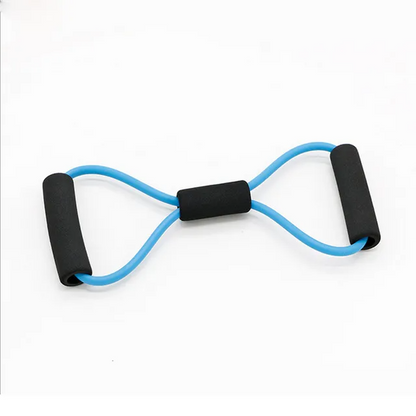 Latex Figure-8 Resistance Band Chest Expander with Foam Handles – Full Body Fitness Trainer