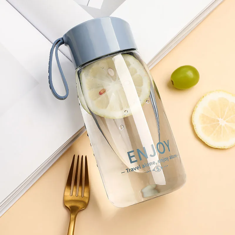 Portable Transparent Plastic Water Bottle with Handle – 500ml