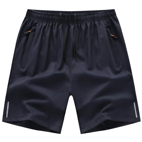 Men’s Quick-Dry Athletic Shorts – Breathable Elastic Waist with Zipper Pockets