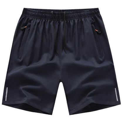 Men’s Quick-Dry Athletic Shorts – Breathable Elastic Waist with Zipper Pockets