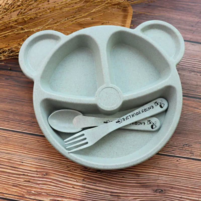 Bear-Shaped Kids Tableware Set with Spoon & Fork