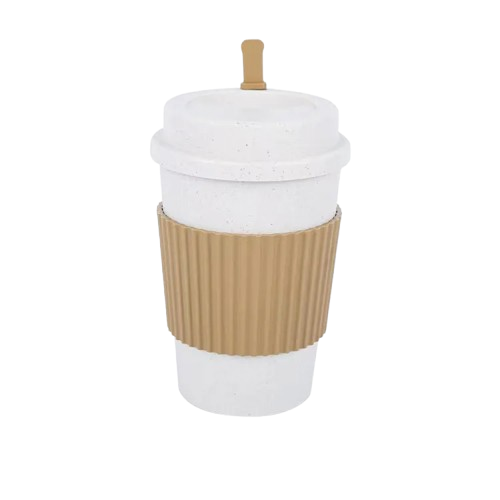European Style Portable Travel Mug with Lid & Heat-Resistant Grip