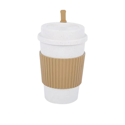 European Style Portable Travel Mug with Lid & Heat-Resistant Grip