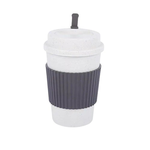 European Style Portable Travel Mug with Lid & Heat-Resistant Grip