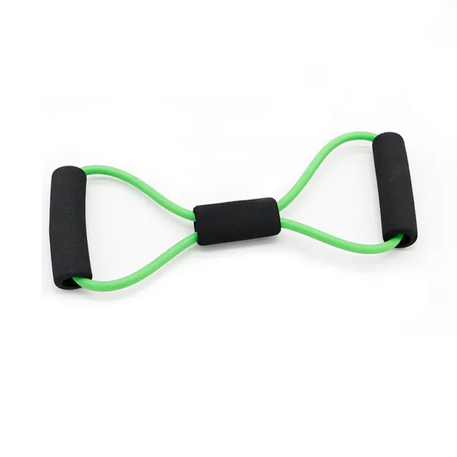 Latex Figure-8 Resistance Band Chest Expander with Foam Handles – Full Body Fitness Trainer