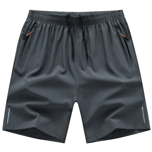 Men’s Quick-Dry Athletic Shorts – Breathable Elastic Waist with Zipper Pockets