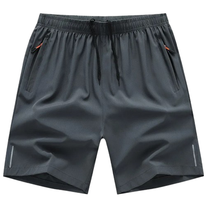 Men’s Quick-Dry Athletic Shorts – Breathable Elastic Waist with Zipper Pockets