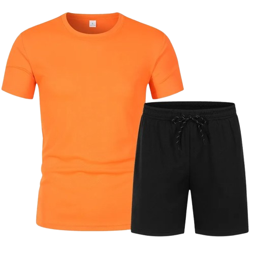 Men’s Casual Sportswear Set – Short Sleeve T-Shirt & Drawstring Shorts