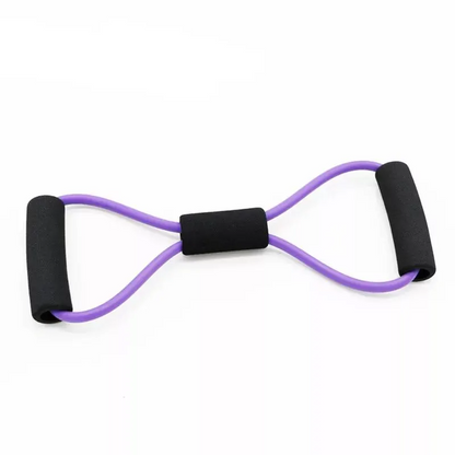 Latex Figure-8 Resistance Band Chest Expander with Foam Handles – Full Body Fitness Trainer