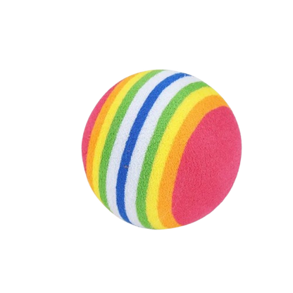 3-Pack Soft Rainbow Foam Balls for Cats