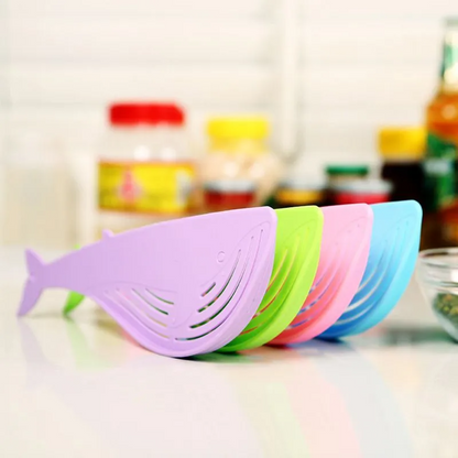 2-Pack Whale-Shaped Clip-On Pot Strainer & Drainer – Random Colors