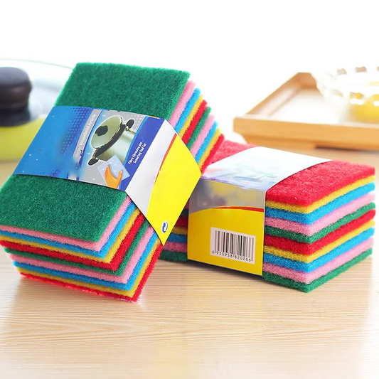 Safe Haven & CO 10-Piece Colorful Dishwashing Scrub Pad Set – Non-Scratch Cleaning Sponges