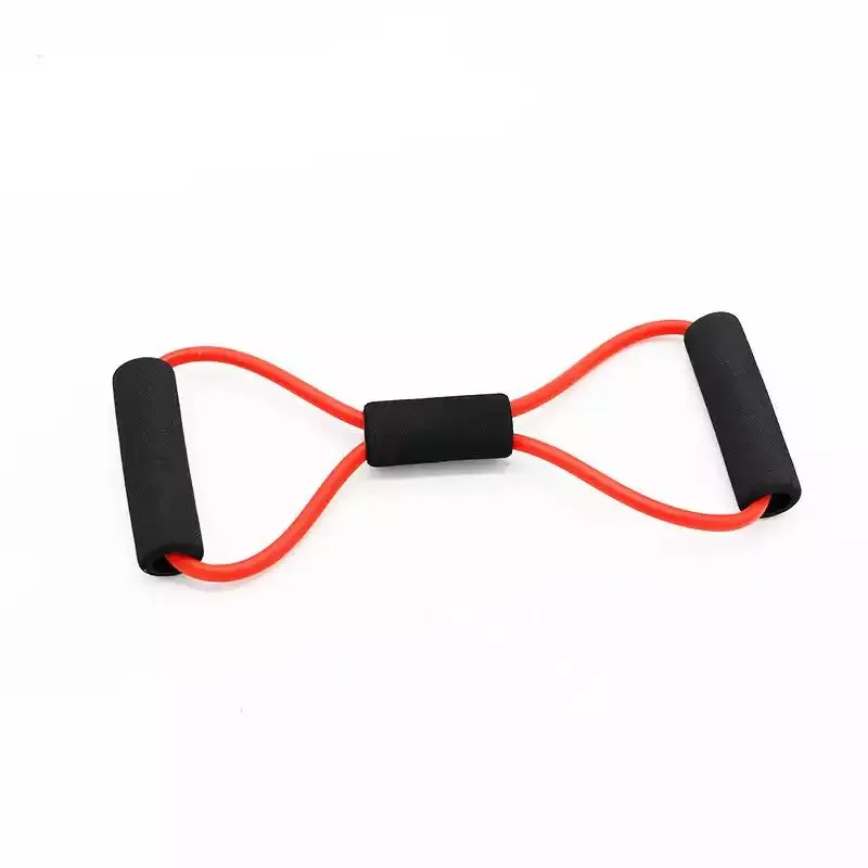 Latex Figure-8 Resistance Band Chest Expander with Foam Handles – Full Body Fitness Trainer