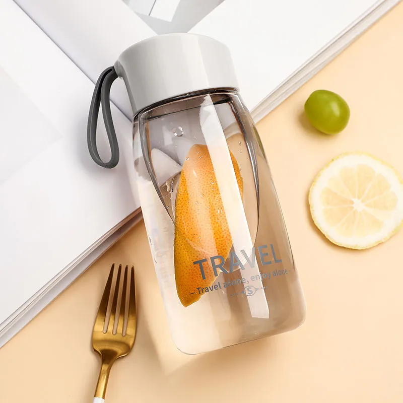 Portable Transparent Plastic Water Bottle with Handle – 500ml