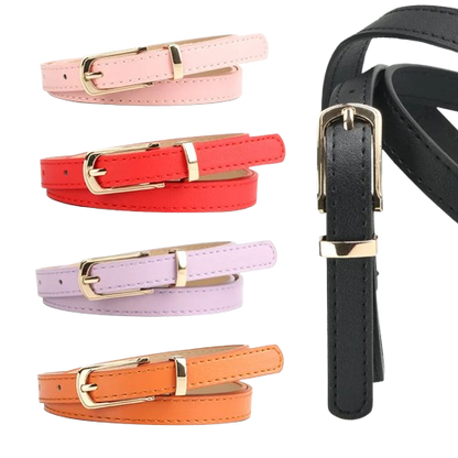 Girl’s Fashion Multicolor Thin Belt with Alloy Pin Buckle – One Size Fits Most 28"-38" Waist