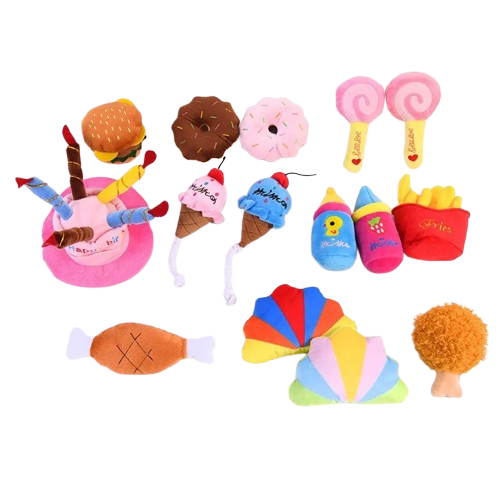 Squeaky & Bite Dog Plush Toys (Assorted Styles)