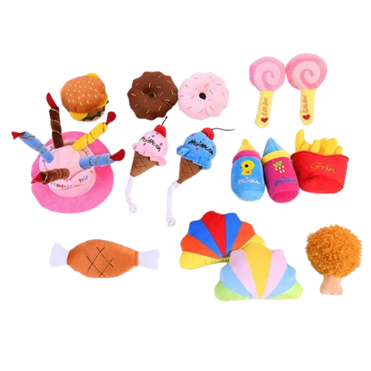 Squeaky & Bite Dog Plush Toys (Assorted Styles)
