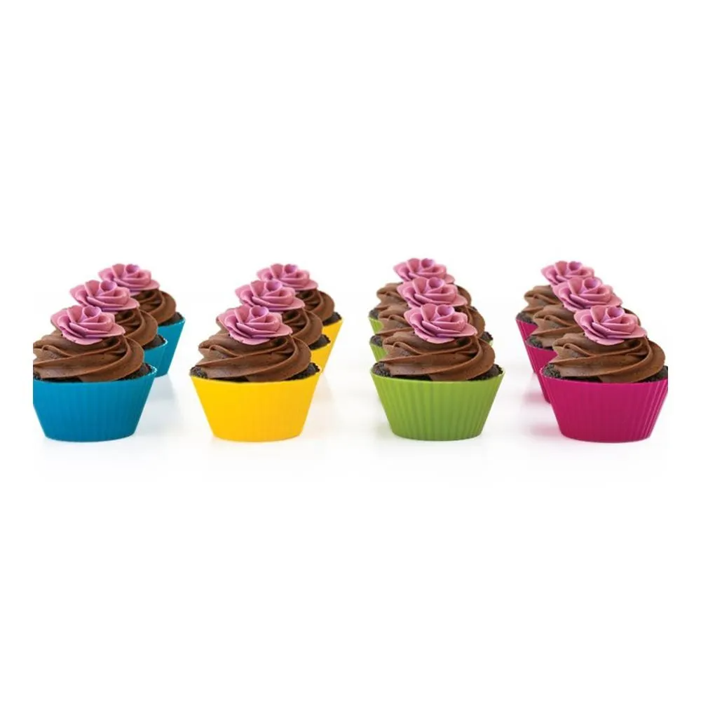 Colorful Silicone Muffin Cups – Reusable Round Cupcake Baking Molds (6-Pack)