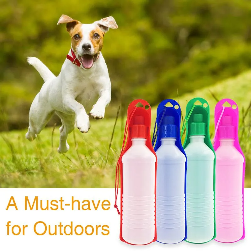 500ML Portable Pet Water Bottle with Fold-Out Drinking Bowl – Dog & Cat Travel Bottle