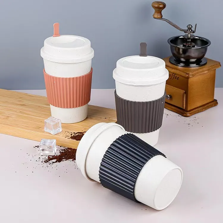 European Style Portable Travel Mug with Lid & Heat-Resistant Grip