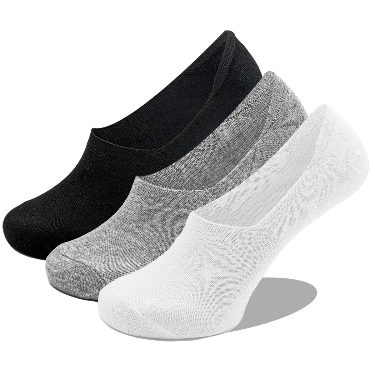 3-Pack Women’s Pure Cotton Non-Slip Low-Cut Boat Socks