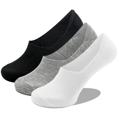 3-Pack Women’s Pure Cotton Non-Slip Low-Cut Boat Socks