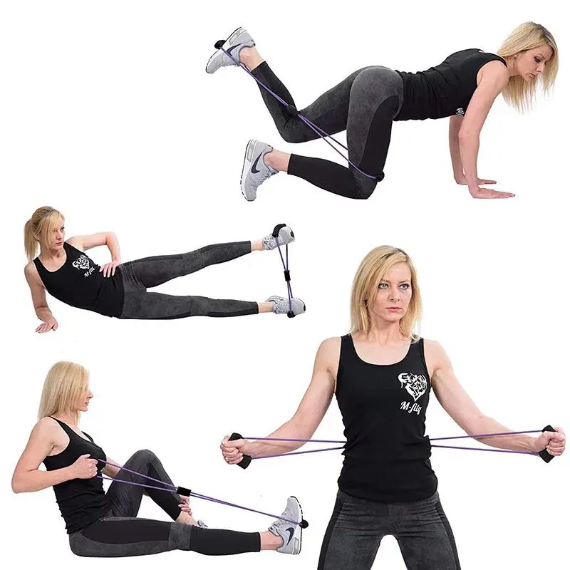 Latex Figure-8 Resistance Band Chest Expander with Foam Handles – Full Body Fitness Trainer