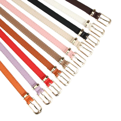 Girl’s Fashion Multicolor Thin Belt with Alloy Pin Buckle – One Size Fits Most 28"-38" Waist