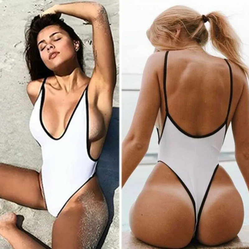 Women’s Solid High-Cut One-Piece Swimsuit – Spaghetti Strap