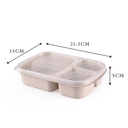 3-Compartment Bento Lunch Box with Lid