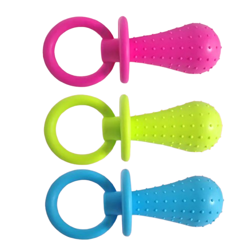 2-Pack Dog Pacifier-Shaped Chew Toys – Textured Puppy Teething & Interactive Pet Toys