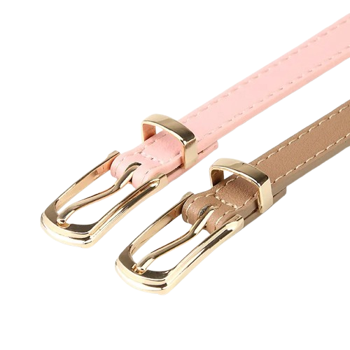 Girl’s Fashion Multicolor Thin Belt with Alloy Pin Buckle – One Size Fits Most 28"-38" Waist