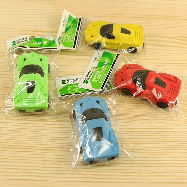 Safe Haven & CO Racing Car Eraser Set – 4-Pack Fun Shaped School Erasers