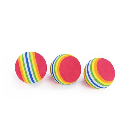 3-Pack Soft Rainbow Foam Ball for Cats