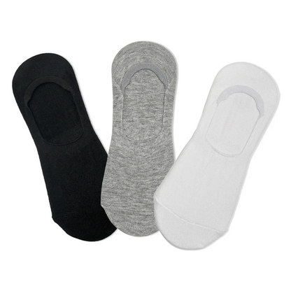 3-Pack Women’s Pure Cotton Non-Slip Low-Cut Boat Socks