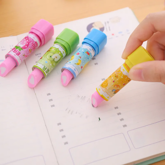 4-Pack Lipstick-Style Fruit Scented Erasers