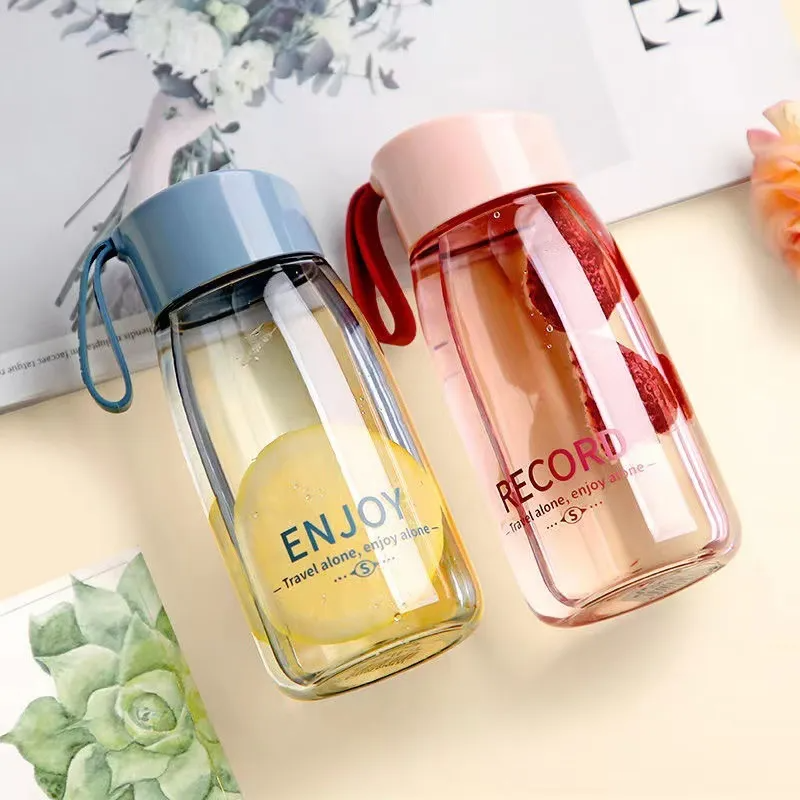 Portable Transparent Plastic Water Bottle with Handle – 500ml