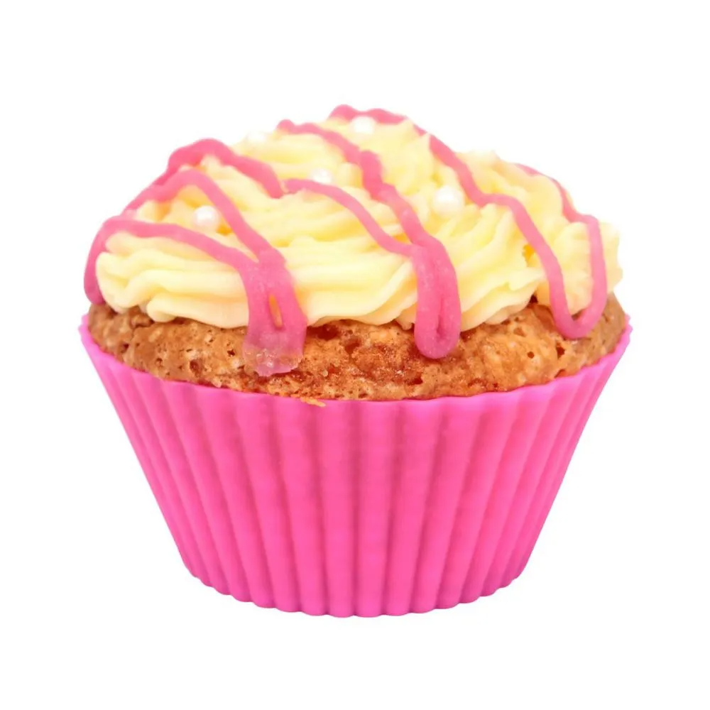 Colorful Silicone Muffin Cups – Reusable Round Cupcake Baking Molds (6-Pack)