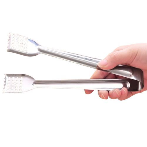 Safe Haven & CO 2-Pack Stainless Steel Anti-Scalding Food Tongs (1 Small, 1 Large)
