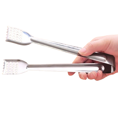 Safe Haven & CO 2-Pack Stainless Steel Anti-Scalding Food Tongs (1 Small, 1 Large)