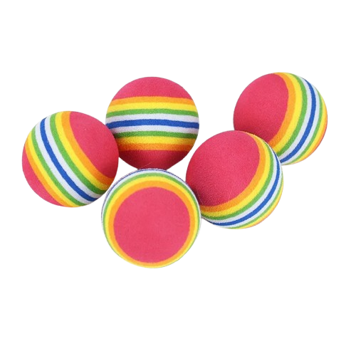 3-Pack Soft Rainbow Foam Balls for Cats