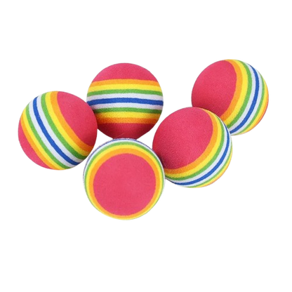 3-Pack Soft Rainbow Foam Balls for Cats