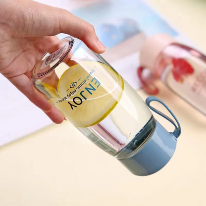 Portable Transparent Plastic Water Bottle with Handle – 500ml