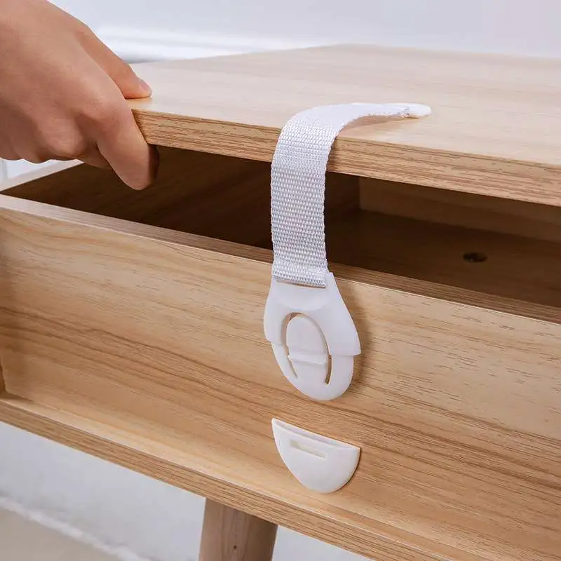 5-Pack Child Safety Cabinet & Drawer Strap Locks – Adhesive Baby Proofing Security Latches