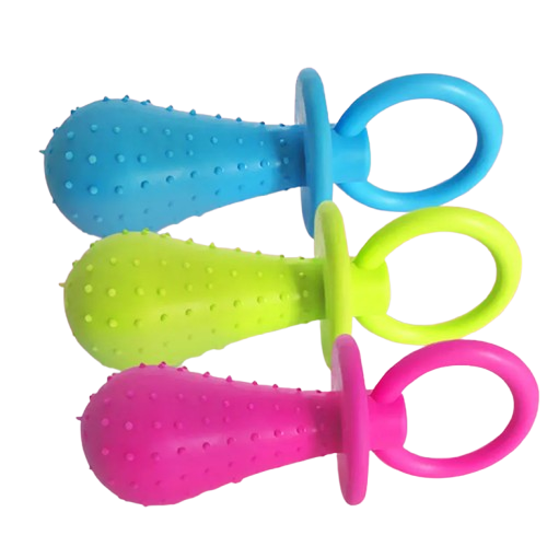 2-Pack Dog Pacifier-Shaped Chew Toys – Textured Puppy Teething & Interactive Pet Toys