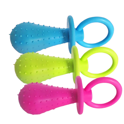 2-Pack Dog Pacifier-Shaped Chew Toys – Textured Puppy Teething & Interactive Pet Toys