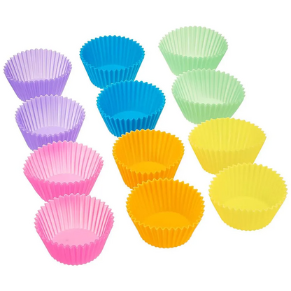 Colorful Silicone Muffin Cups – Reusable Round Cupcake Baking Molds (6-Pack)