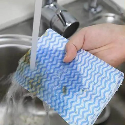4-Pack (50pcs/Roll) Simple Kitchen Disposable Non-woven Dish Towel
