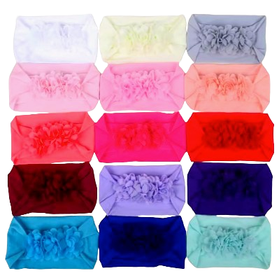 Safe Haven & CO Soft Stretchy Baby Headbands – Floral Turban Hair Wraps for Girls (0–12 Months)