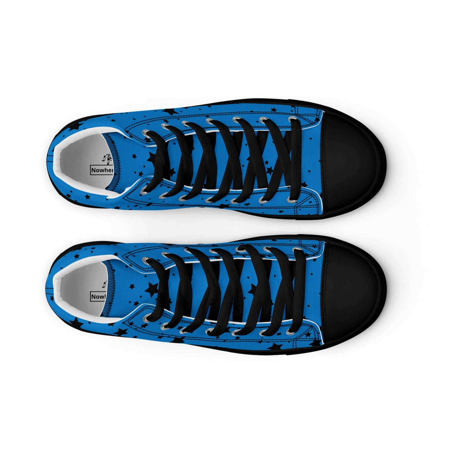 Blue Flower high top canvas shoes